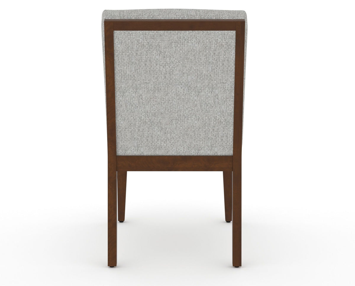 Canadel Modern Box Back Dining Chair in Cognac Washed, 7C Fabric, back view