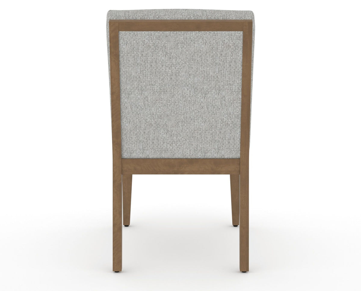 Canadel Modern Box Back Dining Chair in Pecan Washed, 7C Fabric, back view