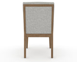 Canadel Modern Box Back Dining Chair in Pecan Washed, 7C Fabric, back view