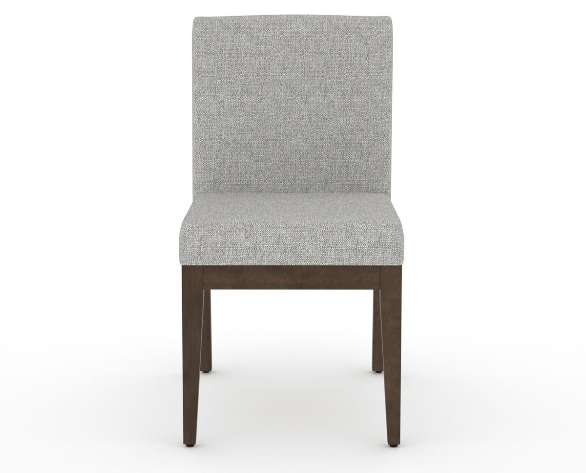 Canadel Modern Box Back Dining Chair in Hazelnut Washed, 7C Fabric, front view
