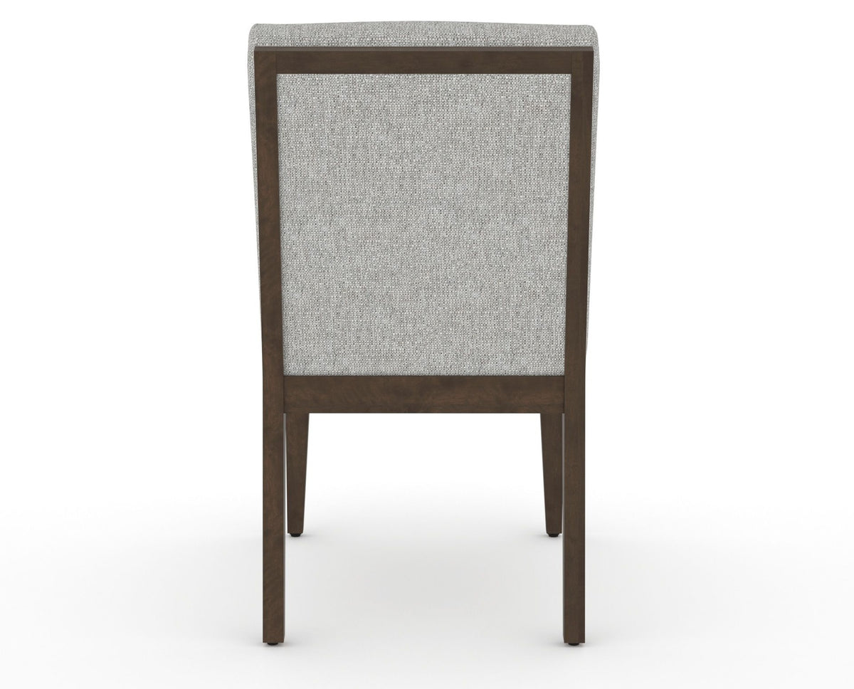 Canadel Modern Box Back Dining Chair in Hazelnut Washed, 7C Fabric, back view