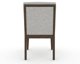 Canadel Modern Box Back Dining Chair in Hazelnut Washed, 7C Fabric, back view