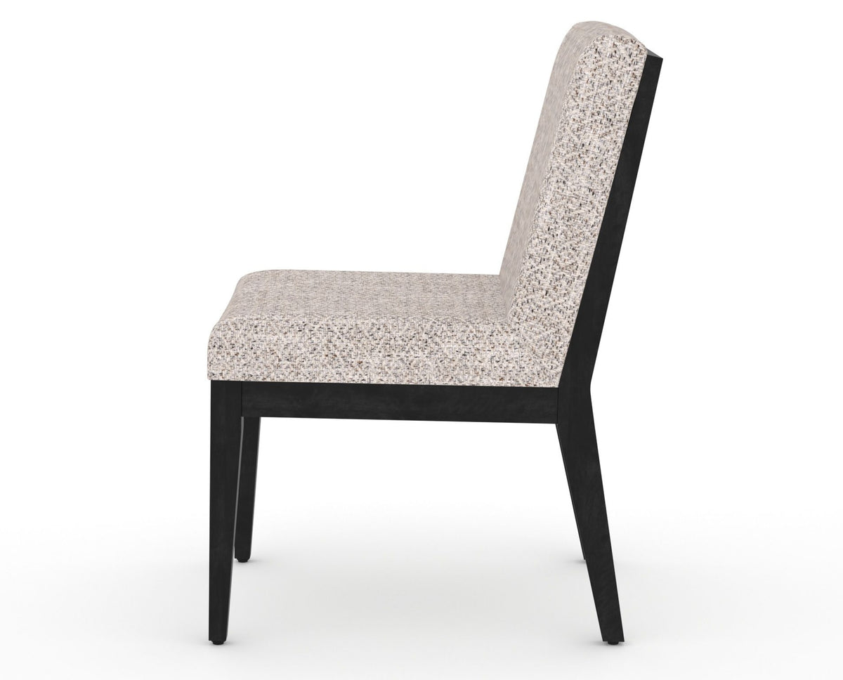 Canadel Modern Box Back Dining Chair in Dark Smoke, FP Crypton®, side view