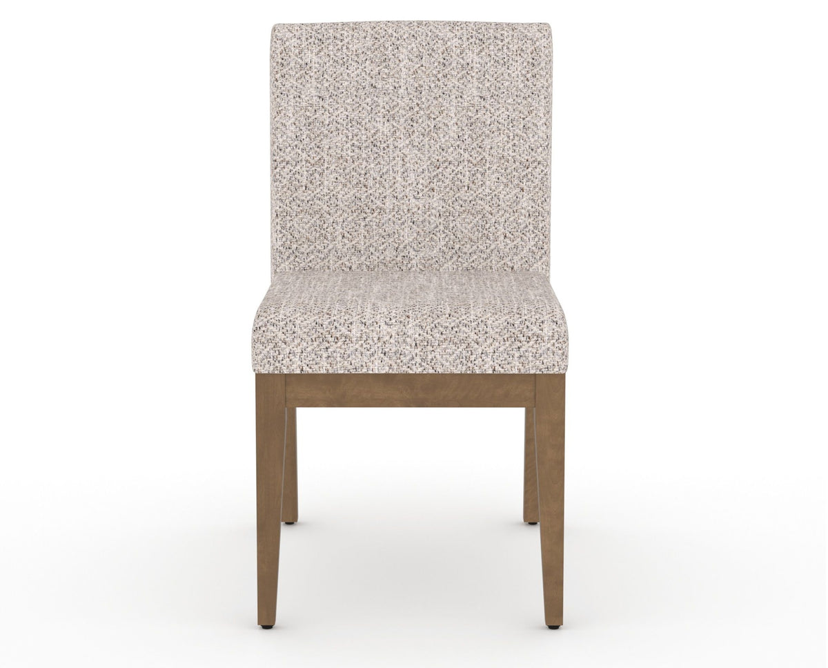 Canadel Modern Box Back Dining Chair in Pecan Washed, FP Crypton®, front view