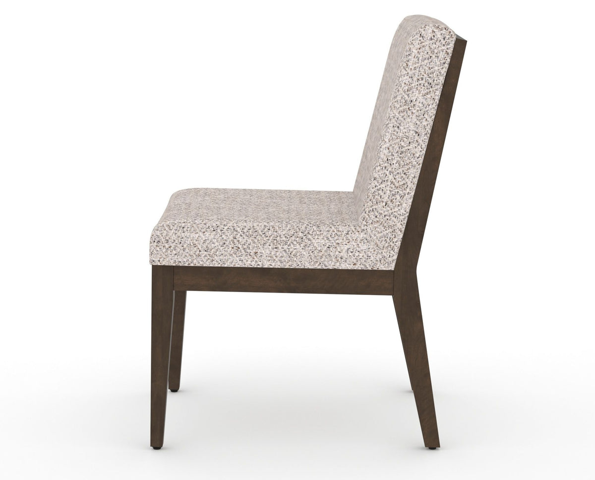 Canadel Modern Box Back Dining Chair in Hazelnut Washed, FP Crypton®, side view