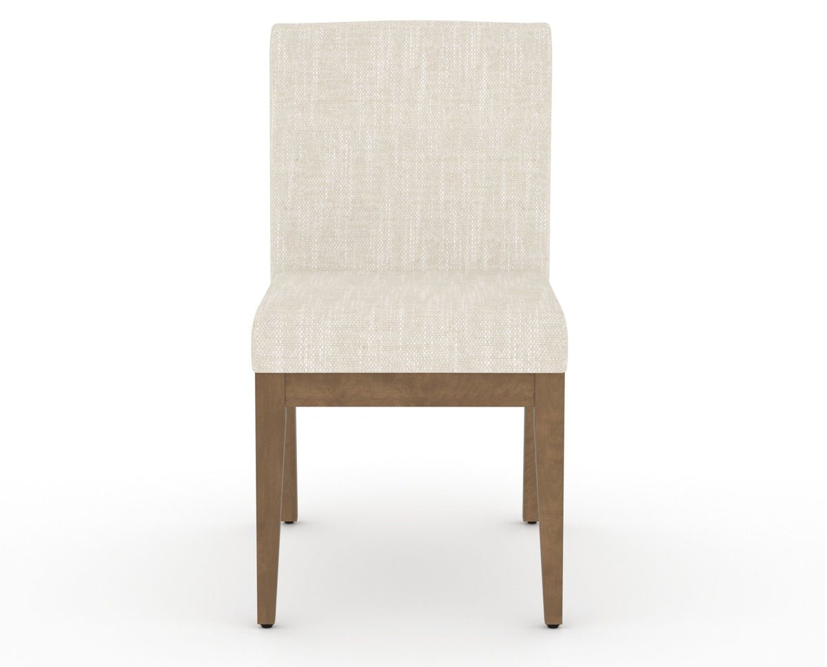 Canadel Modern Box Back Dining Chair in Pecan Washed, FT InsideOut®, front view