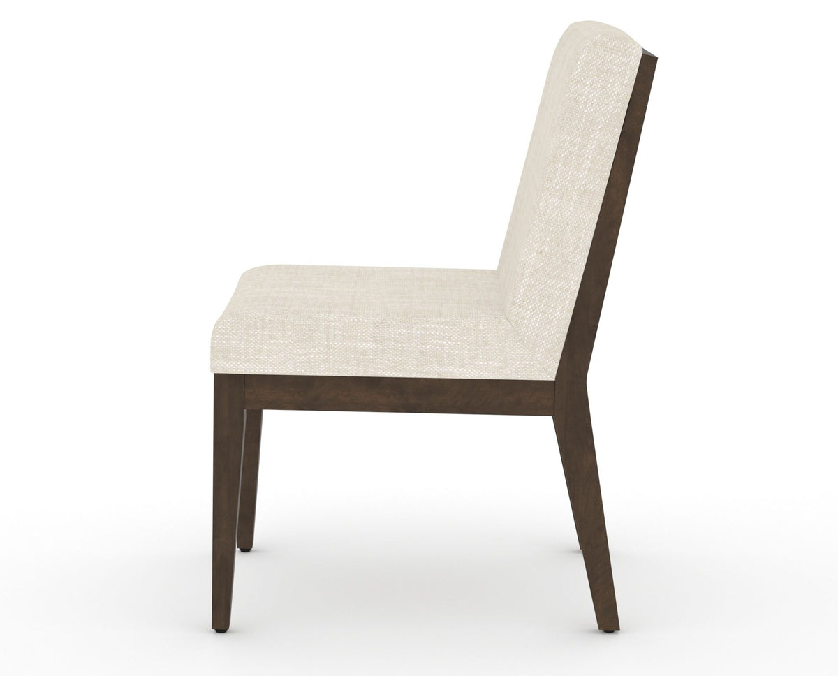 Canadel Modern Box Back Dining Chair in Hazelnut Washed, FT InsideOut®, side view