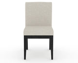 Canadel Modern Box Back Dining Chair in Dark Smoke, TB Fabric, front view
