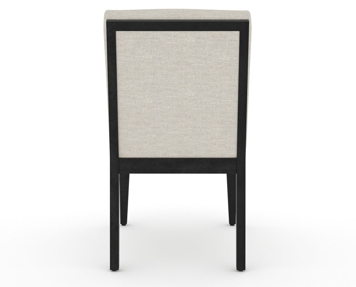 Canadel Modern Box Back Dining Chair in Dark Smoke, TB Fabric, back view