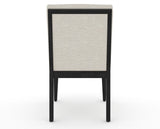 Canadel Modern Box Back Dining Chair in Dark Smoke, TB Fabric, back view
