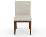 Canadel Modern Box Back Dining Chair in Cognac Washed, TB Fabric, front view
