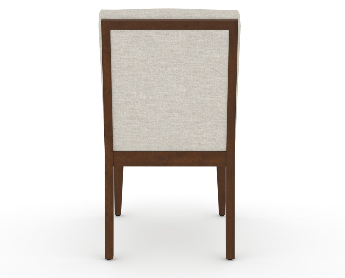 Canadel Modern Box Back Dining Chair in Cognac Washed, TB Fabric, back view