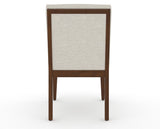 Canadel Modern Box Back Dining Chair in Cognac Washed, TB Fabric, back view