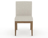 Canadel Modern Box Back Dining Chair in Pecan Washed, TB Fabric, front view