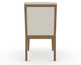 Canadel Modern Box Back Dining Chair in Pecan Washed, TB Fabric, back view