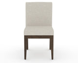 Canadel Modern Box Back Dining Chair in Hazelnut Washed, TB Fabric, front view