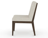 Canadel Modern Box Back Dining Chair in Hazelnut Washed, TB Fabric, side view