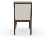 Canadel Modern Box Back Dining Chair in Hazelnut Washed, TB Fabric, back view