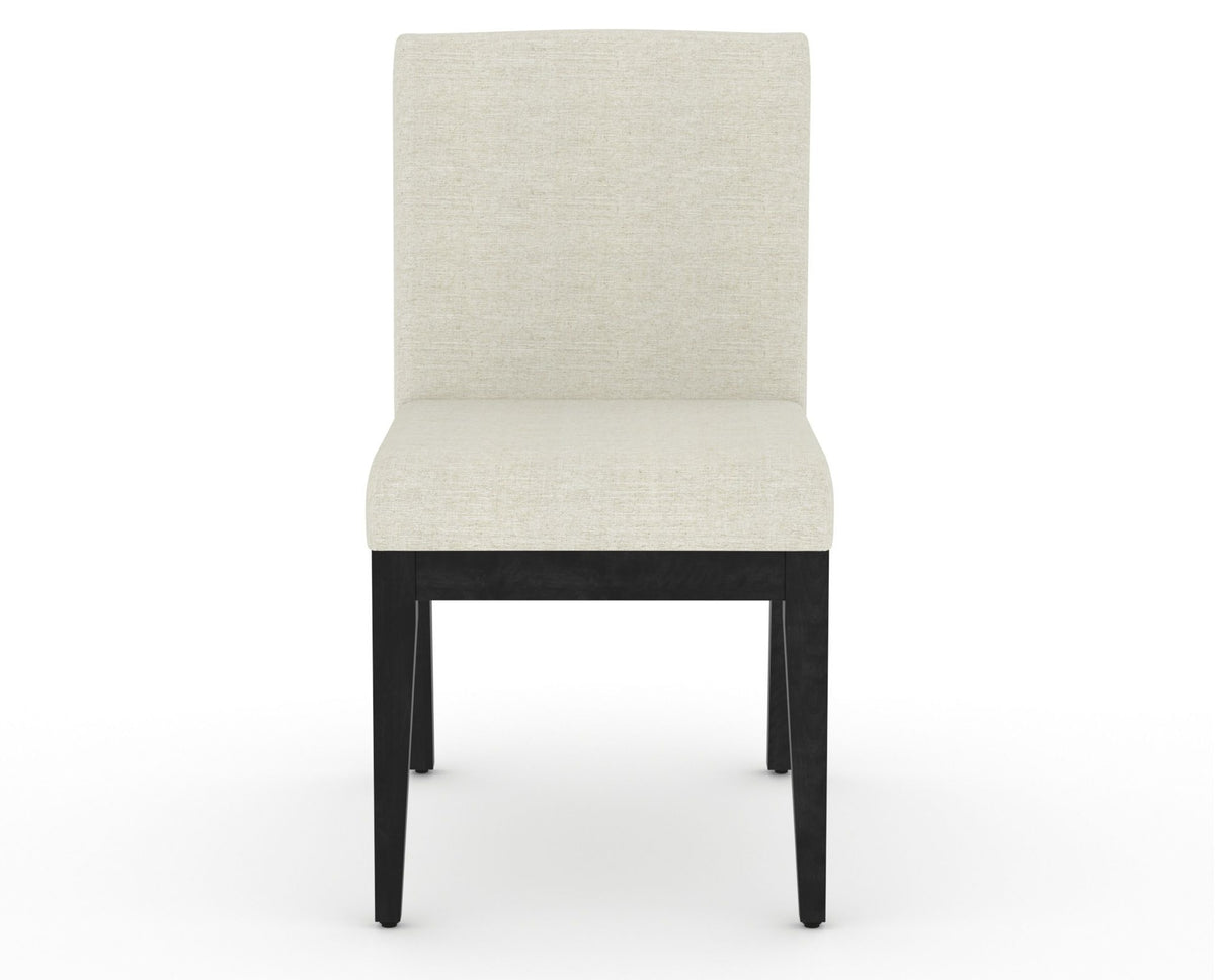 Canadel Modern Box Back Dining Chair in Dark Smoke, TW Fabric, front view