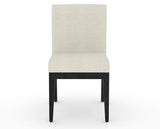 Canadel Modern Box Back Dining Chair in Dark Smoke, TW Fabric, front view