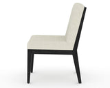 Canadel Modern Box Back Dining Chair in Dark Smoke, TW Fabric, side view