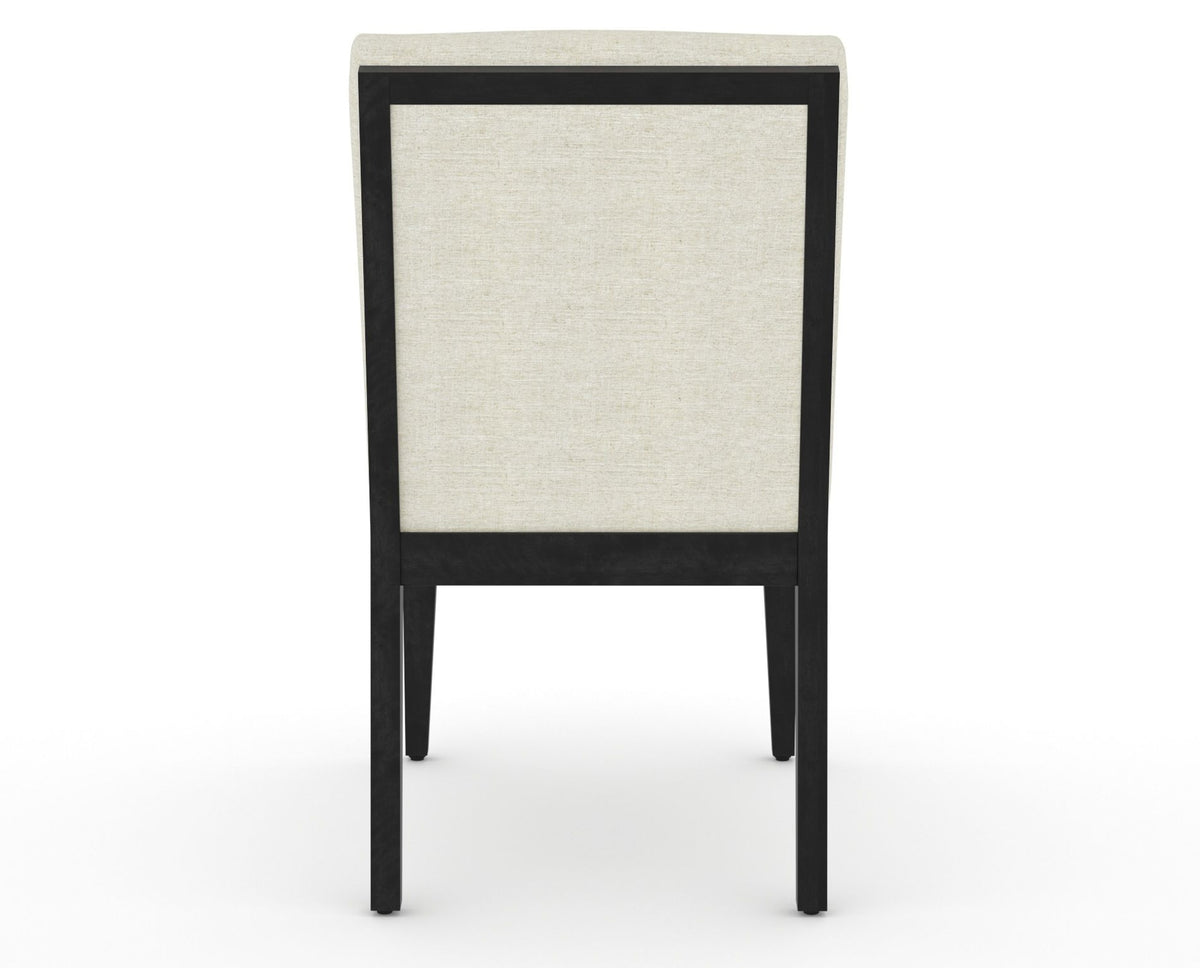 Canadel Modern Box Back Dining Chair in Dark Smoke, TW Fabric, back view