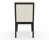 Canadel Modern Box Back Dining Chair in Dark Smoke, TW Fabric, back view