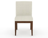 Canadel Modern Box Back Dining Chair in Cognac Washed, TW Fabric, front view