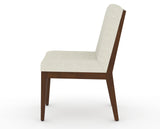 Canadel Modern Box Back Dining Chair in Cognac Washed, TW Fabric, side view