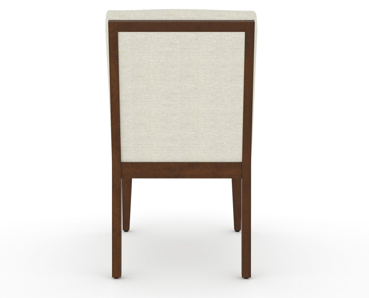 Canadel Modern Box Back Dining Chair in Cognac Washed, TW Fabric, back view