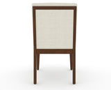 Canadel Modern Box Back Dining Chair in Cognac Washed, TW Fabric, back view