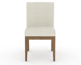 Canadel Modern Box Back Dining Chair in Pecan Washed, TW Fabric, front view