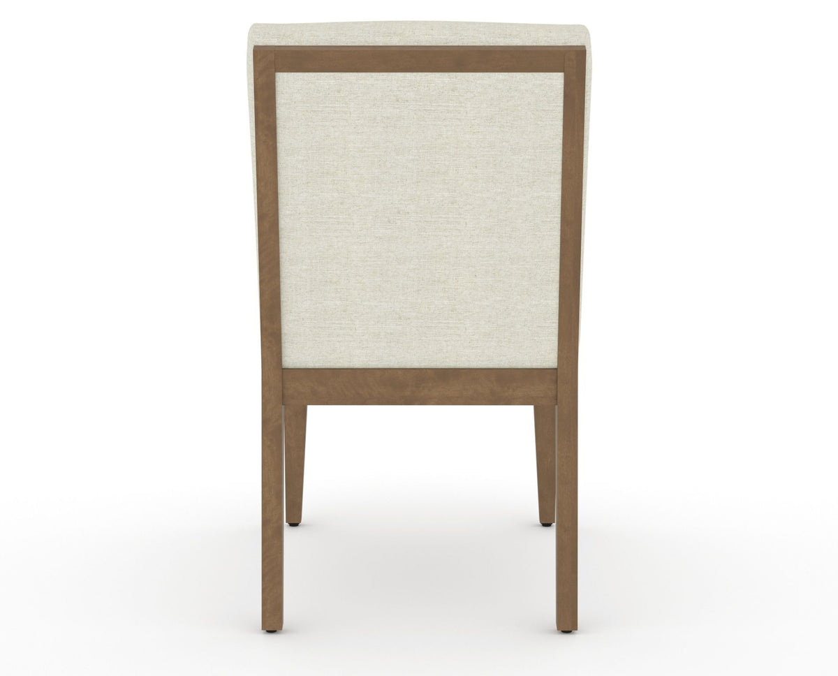 Canadel Modern Box Back Dining Chair in Pecan Washed, TW Fabric, back view