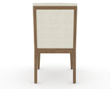 Canadel Modern Box Back Dining Chair in Pecan Washed, TW Fabric, back view