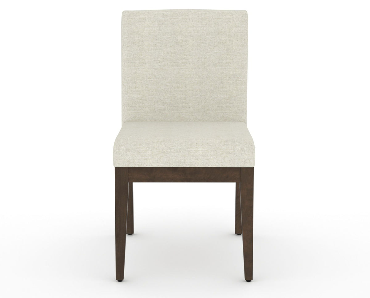 Canadel Modern Box Back Dining Chair in Hazelnut Washed, TW Fabric, front view