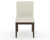 Canadel Modern Box Back Dining Chair in Hazelnut Washed, TW Fabric, front view