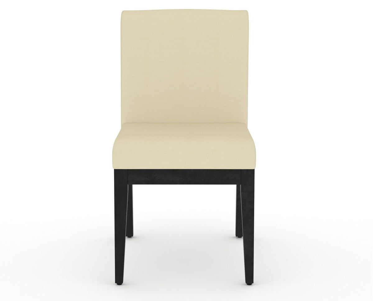 Canadel Modern Box Back Dining Chair in Dark Smoke, XZ Faux Leather, front view