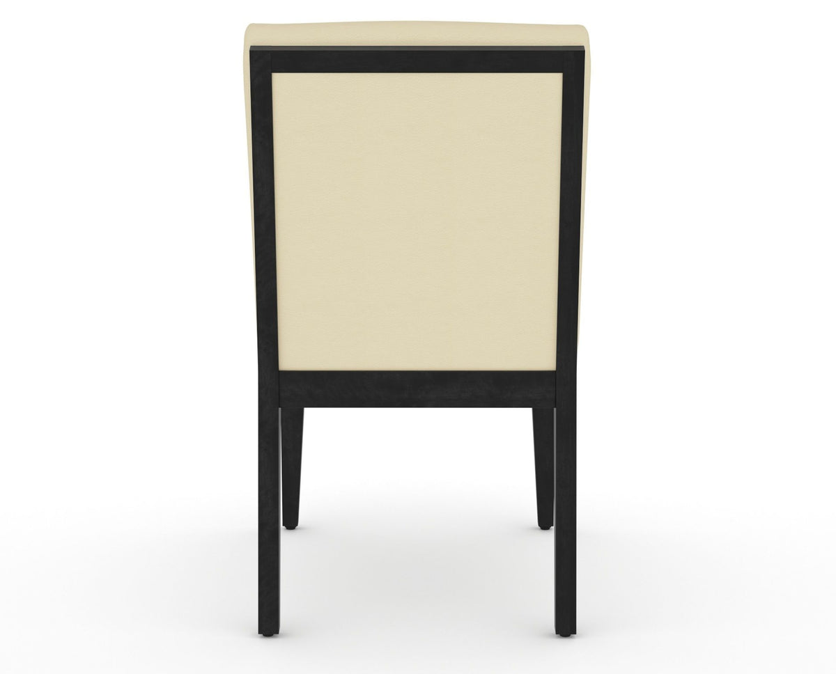 Canadel Modern Box Back Dining Chair in Dark Smoke, XZ Faux Leather, back view