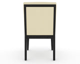 Canadel Modern Box Back Dining Chair in Dark Smoke, XZ Faux Leather, back view