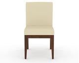Canadel Modern Box Back Dining Chair in Cognac Washed, XZ Faux Leather, front view