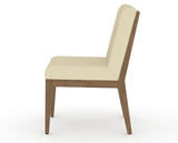 Canadel Modern Box Back Dining Chair in Pecan Washed, XZ Faux Leather, side view