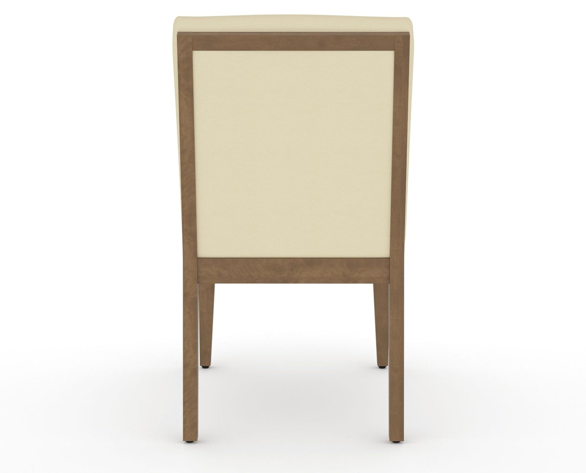 Canadel Modern Box Back Dining Chair in Pecan Washed, XZ Faux Leather, back view