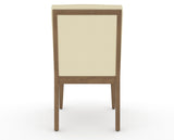 Canadel Modern Box Back Dining Chair in Pecan Washed, XZ Faux Leather, back view