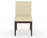 Canadel Modern Box Back Dining Chair in Hazelnut Washed, XZ Faux Leather, front view