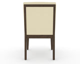 Canadel Modern Box Back Dining Chair in Hazelnut Washed, XZ Faux Leather, back view