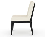 Canadel Modern Box Back Dining Chair in Dark Smoke, YJ Faux Leather, side view