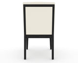 Canadel Modern Box Back Dining Chair in Dark Smoke, YJ Faux Leather, back view