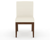 Canadel Modern Box Back Dining Chair in Cognac Washed, YJ Faux Leather, front view