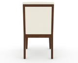 Canadel Modern Box Back Dining Chair in Cognac Washed, YJ Faux Leather, back view