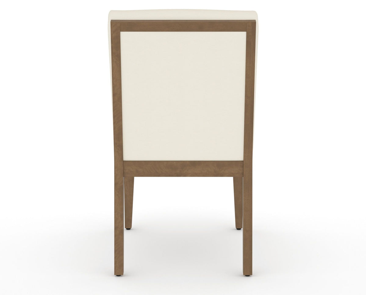 Canadel Modern Box Back Dining Chair in Pecan Washed, YJ Faux Leather, back view